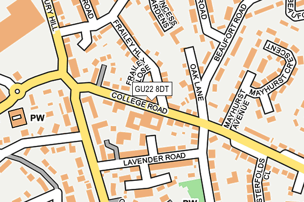 GU22 8DT map - OS OpenMap – Local (Ordnance Survey) GU22 8DT map - OS OpenMap – Local (Ordnance Survey)