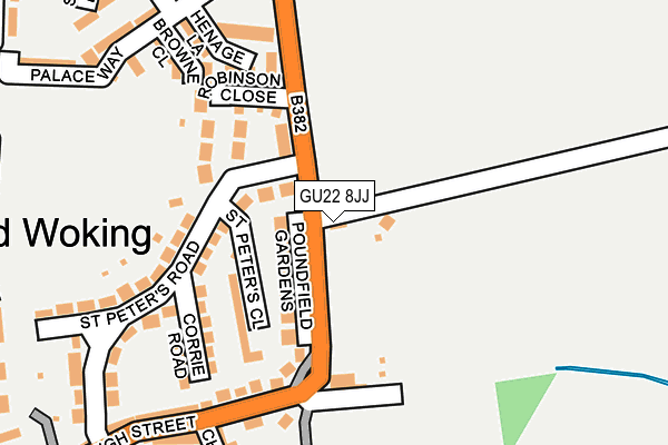 GU22 8JJ map - OS OpenMap – Local (Ordnance Survey) GU22 8JJ map - OS OpenMap – Local (Ordnance Survey)