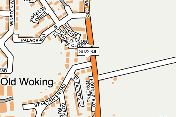GU22 8JL map - OS OpenMap – Local (Ordnance Survey) GU22 8JL map - OS OpenMap – Local (Ordnance Survey)