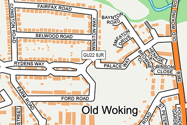 GU22 8JR map - OS OpenMap – Local (Ordnance Survey) GU22 8JR map - OS OpenMap – Local (Ordnance Survey)