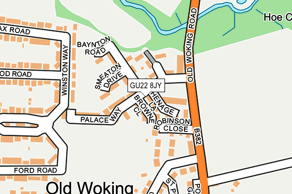 GU22 8JY map - OS OpenMap – Local (Ordnance Survey) GU22 8JY map - OS OpenMap – Local (Ordnance Survey)