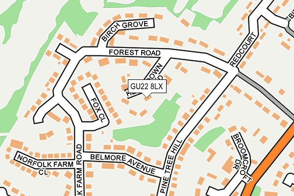 GU22 8LX map - OS OpenMap – Local (Ordnance Survey) GU22 8LX map - OS OpenMap – Local (Ordnance Survey)