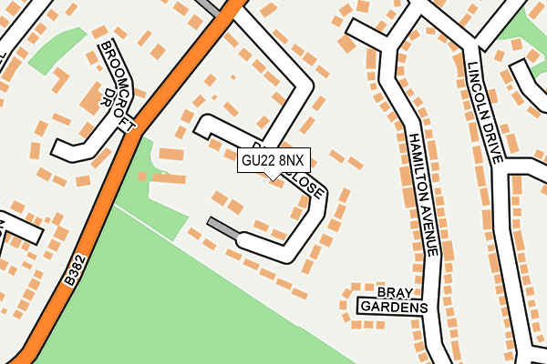 GU22 8NX map - OS OpenMap – Local (Ordnance Survey) GU22 8NX map - OS OpenMap – Local (Ordnance Survey)