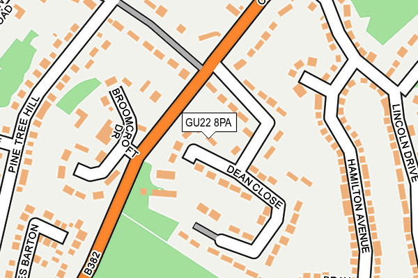 GU22 8PA map - OS OpenMap – Local (Ordnance Survey) GU22 8PA map - OS OpenMap – Local (Ordnance Survey)