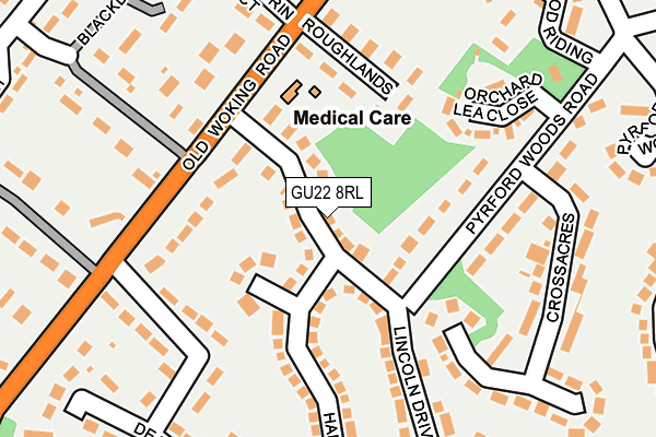 GU22 8RL map - OS OpenMap – Local (Ordnance Survey) GU22 8RL map - OS OpenMap – Local (Ordnance Survey)