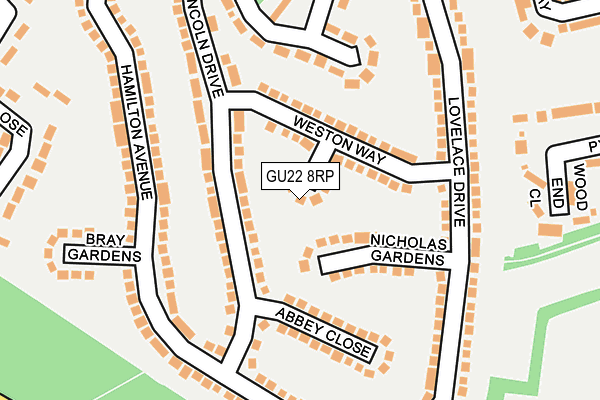 GU22 8RP map - OS OpenMap – Local (Ordnance Survey) GU22 8RP map - OS OpenMap – Local (Ordnance Survey)