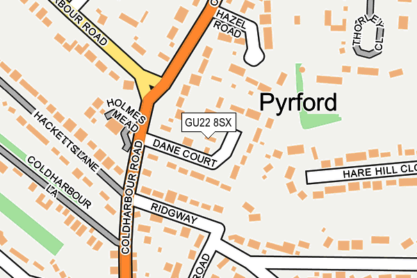 GU22 8SX map - OS OpenMap – Local (Ordnance Survey) GU22 8SX map - OS OpenMap – Local (Ordnance Survey)