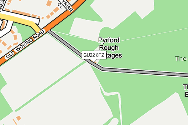 GU22 8TZ map - OS OpenMap – Local (Ordnance Survey) GU22 8TZ map - OS OpenMap – Local (Ordnance Survey)