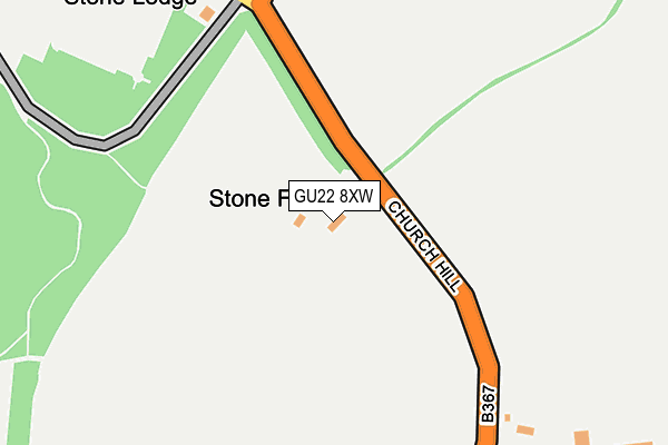 GU22 8XW map - OS OpenMap – Local (Ordnance Survey)