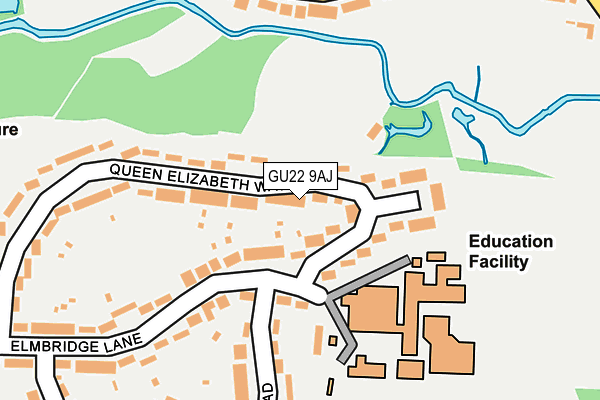 GU22 9AJ map - OS OpenMap – Local (Ordnance Survey) GU22 9AJ map - OS OpenMap – Local (Ordnance Survey)