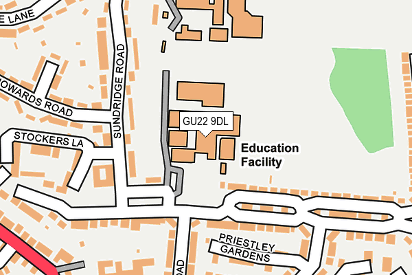 GU22 9DL map - OS OpenMap – Local (Ordnance Survey) GU22 9DL map - OS OpenMap – Local (Ordnance Survey)