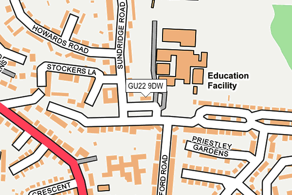 GU22 9DW map - OS OpenMap – Local (Ordnance Survey) GU22 9DW map - OS OpenMap – Local (Ordnance Survey)