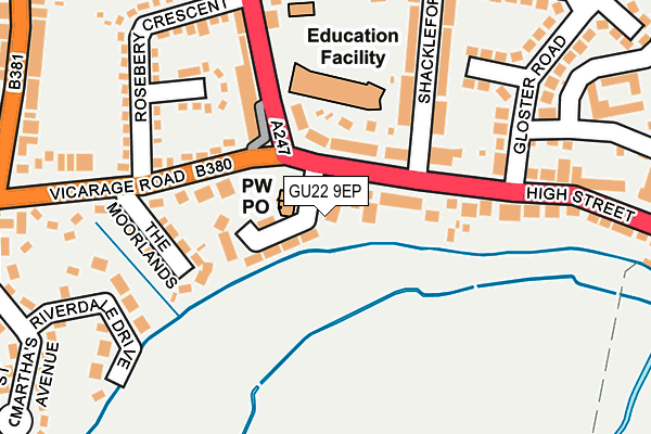 GU22 9EP map - OS OpenMap – Local (Ordnance Survey) GU22 9EP map - OS OpenMap – Local (Ordnance Survey)