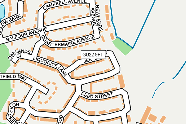 GU22 9FT map - OS OpenMap – Local (Ordnance Survey) GU22 9FT map - OS OpenMap – Local (Ordnance Survey)