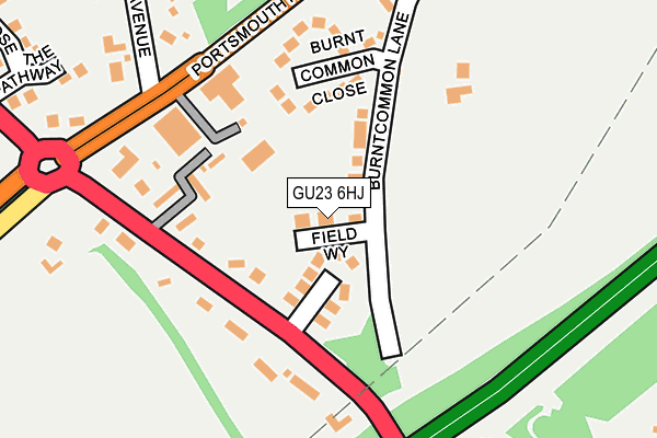 GU23 6HJ map - OS OpenMap – Local (Ordnance Survey) GU23 6HJ map - OS OpenMap – Local (Ordnance Survey)