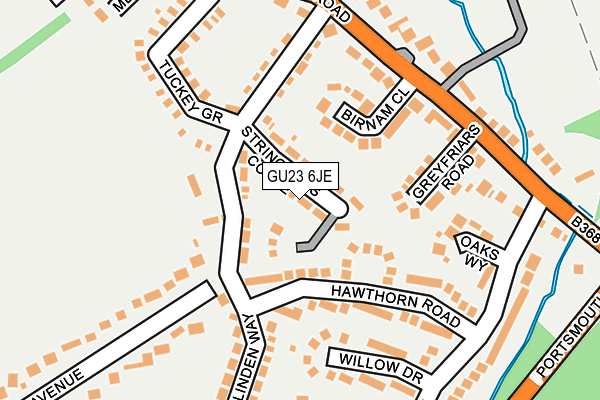 GU23 6JE map - OS OpenMap – Local (Ordnance Survey) GU23 6JE map - OS OpenMap – Local (Ordnance Survey)
