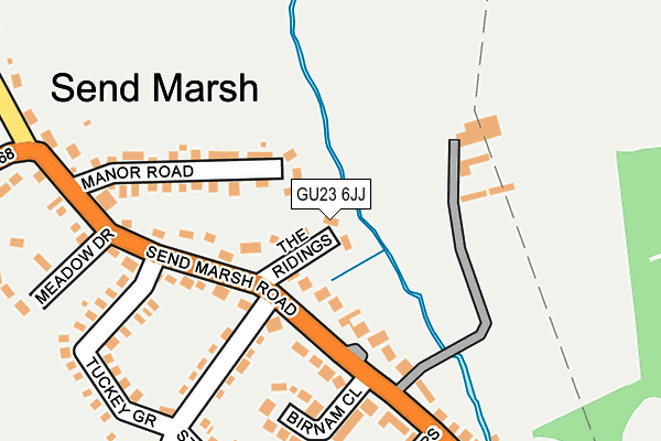 GU23 6JJ map - OS OpenMap – Local (Ordnance Survey) GU23 6JJ map - OS OpenMap – Local (Ordnance Survey)