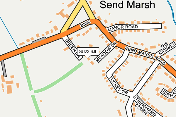GU23 6JL map - OS OpenMap – Local (Ordnance Survey) GU23 6JL map - OS OpenMap – Local (Ordnance Survey)