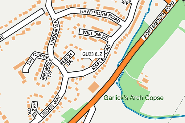 GU23 6JZ map - OS OpenMap – Local (Ordnance Survey) GU23 6JZ map - OS OpenMap – Local (Ordnance Survey)