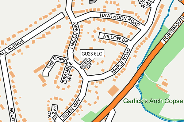 GU23 6LG map - OS OpenMap – Local (Ordnance Survey) GU23 6LG map - OS OpenMap – Local (Ordnance Survey)