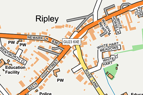 GU23 6XE map - OS OpenMap – Local (Ordnance Survey) GU23 6XE map - OS OpenMap – Local (Ordnance Survey)