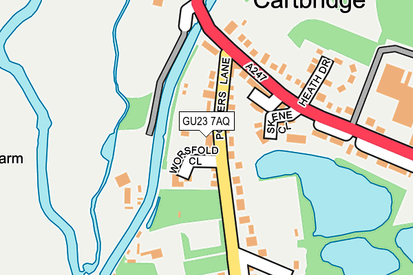 GU23 7AQ map - OS OpenMap – Local (Ordnance Survey)