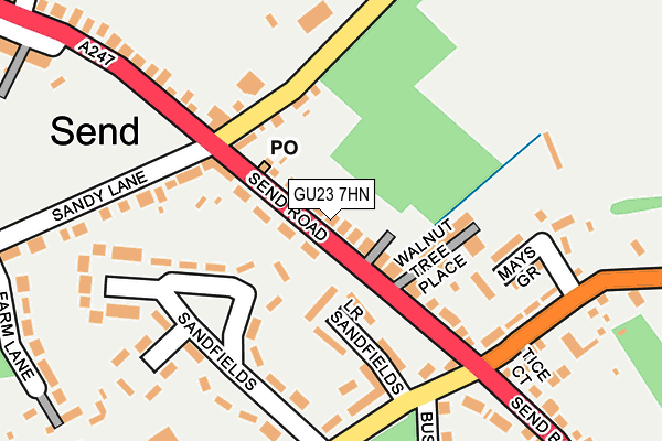 GU23 7HN map - OS OpenMap – Local (Ordnance Survey) GU23 7HN map - OS OpenMap – Local (Ordnance Survey)