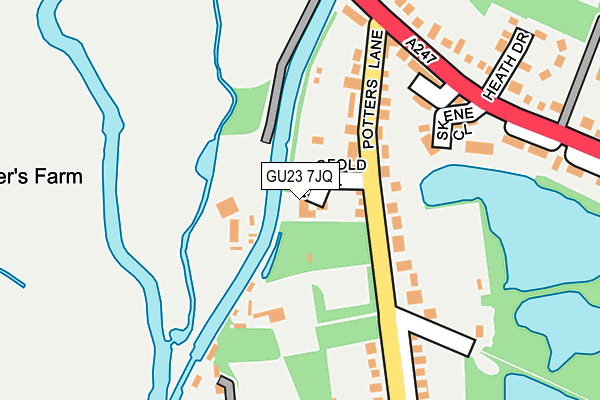 GU23 7JQ map - OS OpenMap – Local (Ordnance Survey) GU23 7JQ map - OS OpenMap – Local (Ordnance Survey)