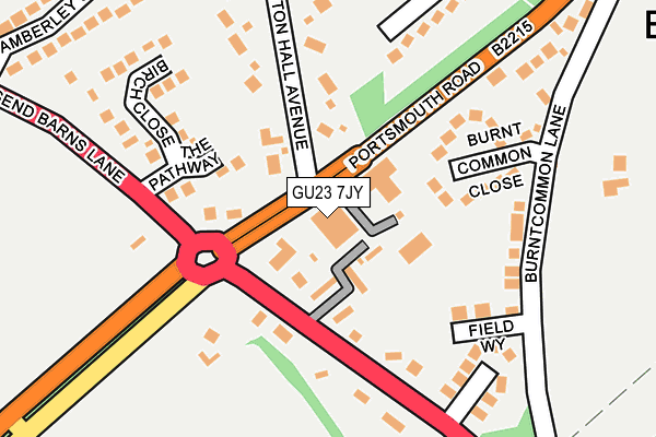 GU23 7JY map - OS OpenMap – Local (Ordnance Survey) GU23 7JY map - OS OpenMap – Local (Ordnance Survey)