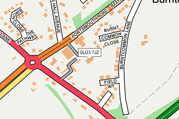 GU23 7JZ map - OS OpenMap – Local (Ordnance Survey) GU23 7JZ map - OS OpenMap – Local (Ordnance Survey)
