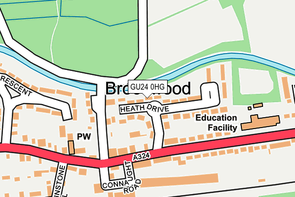 GU24 0HG map - OS OpenMap – Local (Ordnance Survey) GU24 0HG map - OS OpenMap – Local (Ordnance Survey)