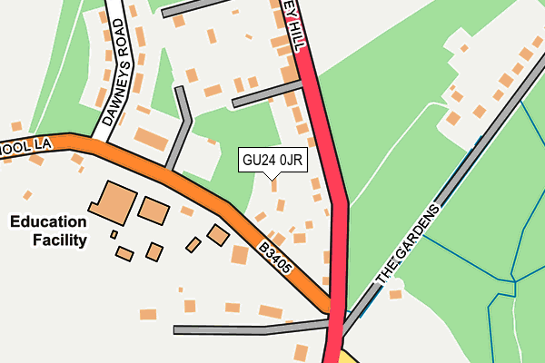 GU24 0JR map - OS OpenMap – Local (Ordnance Survey) GU24 0JR map - OS OpenMap – Local (Ordnance Survey)