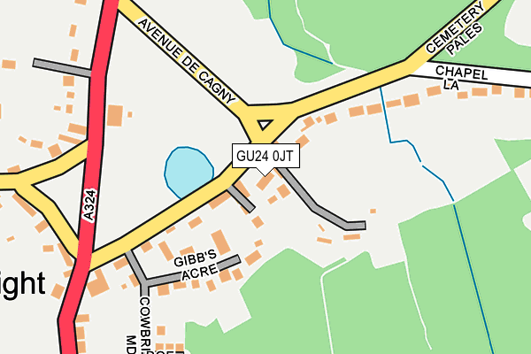GU24 0JT map - OS OpenMap – Local (Ordnance Survey) GU24 0JT map - OS OpenMap – Local (Ordnance Survey)
