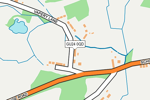 GU24 0QD map - OS OpenMap – Local (Ordnance Survey) GU24 0QD map - OS OpenMap – Local (Ordnance Survey)