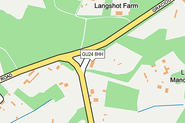 GU24 8HH map - OS OpenMap – Local (Ordnance Survey) GU24 8HH map - OS OpenMap – Local (Ordnance Survey)