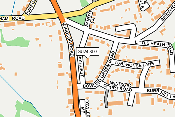 GU24 8LG map - OS OpenMap – Local (Ordnance Survey) GU24 8LG map - OS OpenMap – Local (Ordnance Survey)