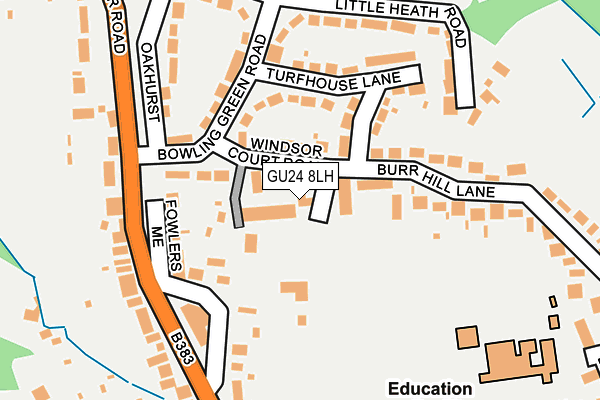 GU24 8LH map - OS OpenMap – Local (Ordnance Survey) GU24 8LH map - OS OpenMap – Local (Ordnance Survey)