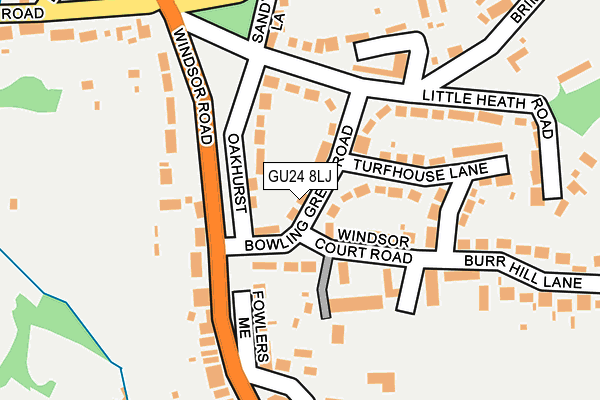 GU24 8LJ map - OS OpenMap – Local (Ordnance Survey) GU24 8LJ map - OS OpenMap – Local (Ordnance Survey)