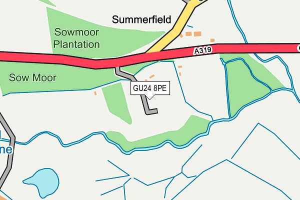 GU24 8PE map - OS OpenMap – Local (Ordnance Survey) GU24 8PE map - OS OpenMap – Local (Ordnance Survey)