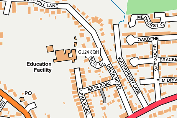 GU24 8QH map - OS OpenMap – Local (Ordnance Survey) GU24 8QH map - OS OpenMap – Local (Ordnance Survey)