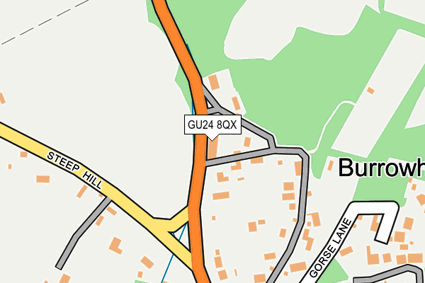GU24 8QX map - OS OpenMap – Local (Ordnance Survey) GU24 8QX map - OS OpenMap – Local (Ordnance Survey)