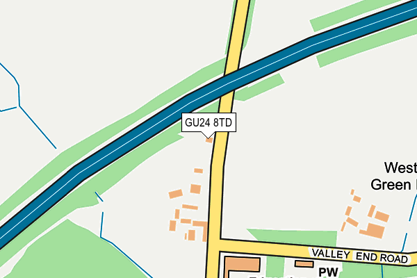GU24 8TD map - OS OpenMap – Local (Ordnance Survey) GU24 8TD map - OS OpenMap – Local (Ordnance Survey)