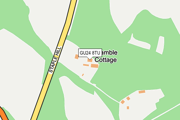 GU24 8TU map - OS OpenMap – Local (Ordnance Survey) GU24 8TU map - OS OpenMap – Local (Ordnance Survey)