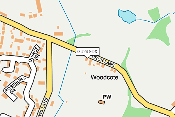 GU24 9DX map - OS OpenMap – Local (Ordnance Survey) GU24 9DX map - OS OpenMap – Local (Ordnance Survey)