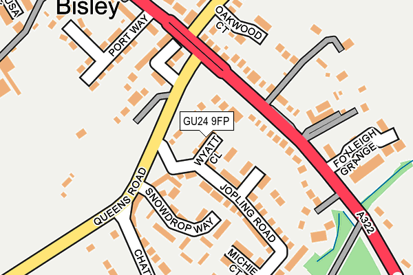 GU24 9FP map - OS OpenMap – Local (Ordnance Survey) GU24 9FP map - OS OpenMap – Local (Ordnance Survey)