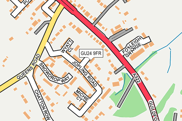 GU24 9FR map - OS OpenMap – Local (Ordnance Survey) GU24 9FR map - OS OpenMap – Local (Ordnance Survey)