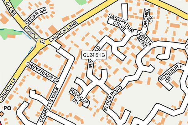 GU24 9HG map - OS OpenMap – Local (Ordnance Survey) GU24 9HG map - OS OpenMap – Local (Ordnance Survey)