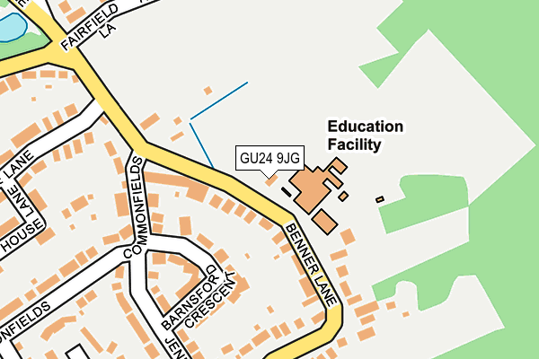 GU24 9JG map - OS OpenMap – Local (Ordnance Survey) GU24 9JG map - OS OpenMap – Local (Ordnance Survey)