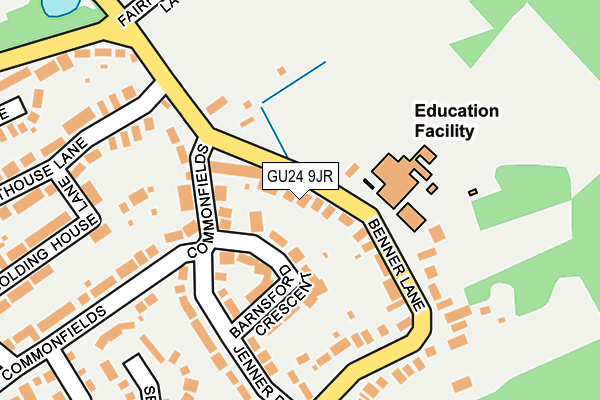 GU24 9JR map - OS OpenMap – Local (Ordnance Survey) GU24 9JR map - OS OpenMap – Local (Ordnance Survey)