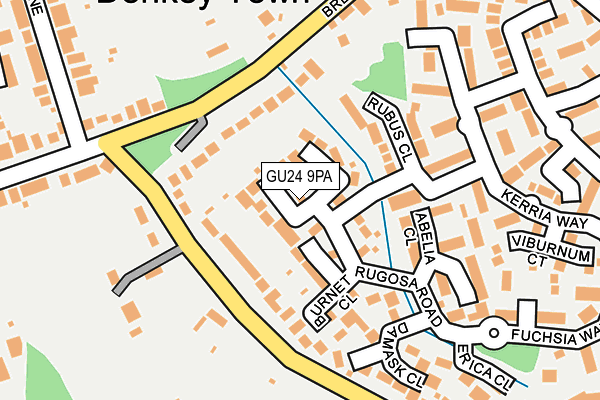 GU24 9PA map - OS OpenMap – Local (Ordnance Survey) GU24 9PA map - OS OpenMap – Local (Ordnance Survey)